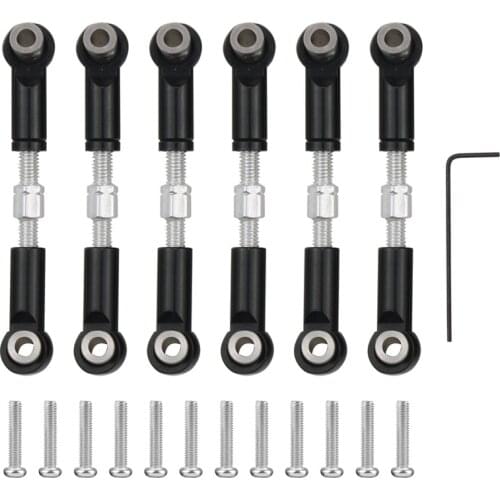 6Pcs Adjustable, Suitable for Wltoys 1/18 A949 A959 A969 A979 K929 A959-B Metal Connecting Rod Servo Connecting Rod