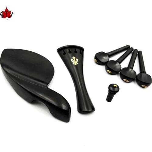 Brand new natural ebony 4/4 violin parts accessories tailpiece chinrest endpin