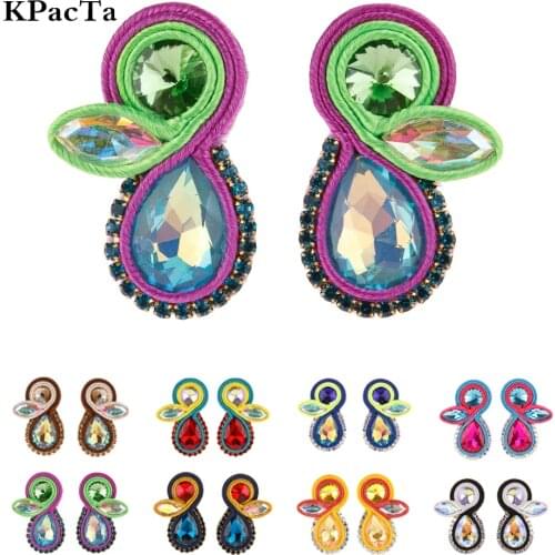 2020 Trendy Soutache Handmade Drop Dangle Earrings For Women Fashion Dangle Charms Bohemian Drop Earrings Jewelry Wholesale Sale