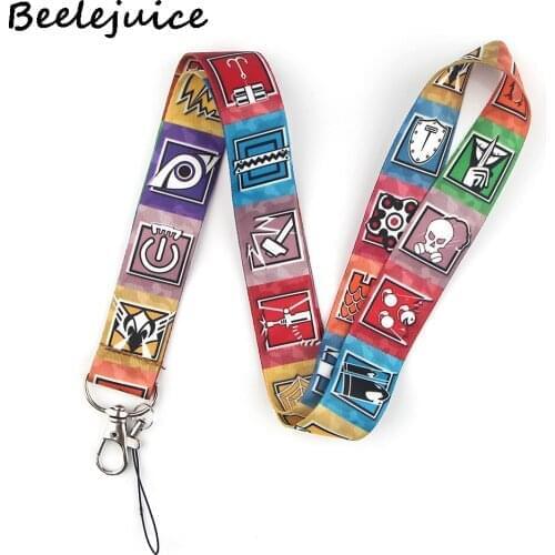 Rainbow Six Neck Strap Lanyard keychain Mobile Phone Strap ID Badge Holder Rope Key Chain Keyrings Accessories webbings ribbons