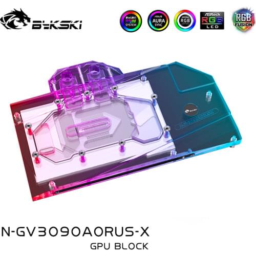 Bykski Water Block use for GIGABYTE RTX 3080 GAMING OC 3X 10G/3090 GPU Card / Full Cover Copper Radiator Block /A-RGB / RGB