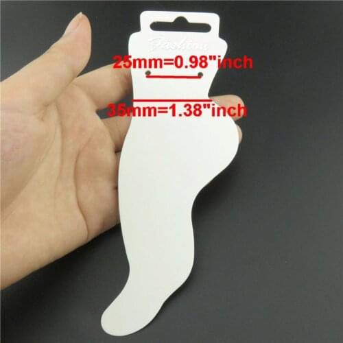 19958 Free shipping (50 pieces/lot) 155mm White Paper Foot Chain Fashion Anklet Display Hanging Holder Card Tag