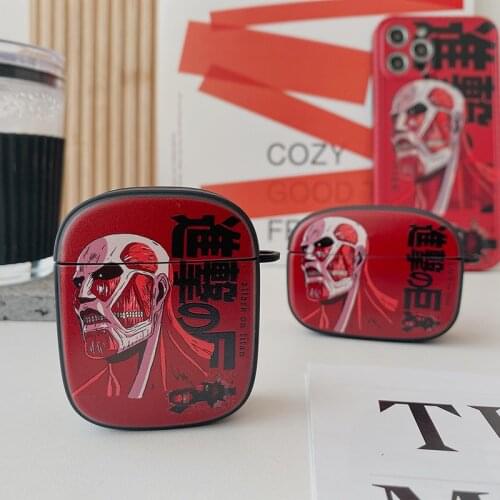 Case For Airpods 1 2 3 Pro Japan Anime Attack On Titan Wireless Earphone Case For Airpods Pro Charg Box Cover Shell Coque Fundas