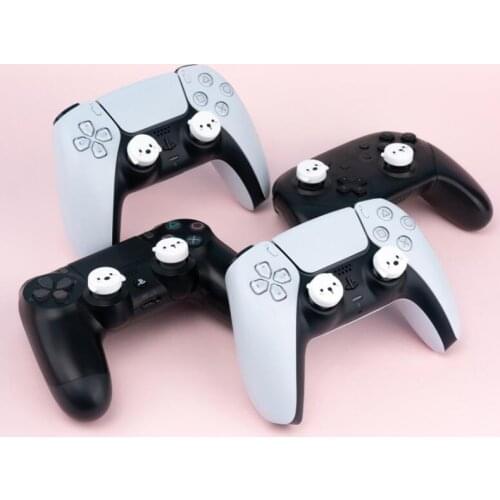 White Dog Bear Thumb Stick Grip Cap Joystick Cover For Sony Playstation 5/4/3 PS5/PS4/PS3/Xbox 360/Switch Pro Controller Case