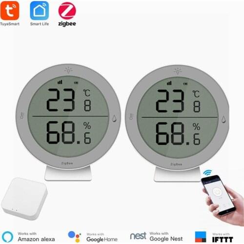Tuya ZigBee3.0 Temperature And Humidity Sensor With LCD Screen Display With Gateway Battery Powered Zigbee Sensor Smart Home