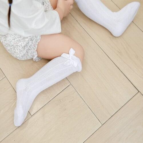 0-2Y Baby Socks Newborn Spring Summer Girls Royal Bow Stocking Anti-slip Knee High Socks Infant Cotton Mesh Sock for Kids