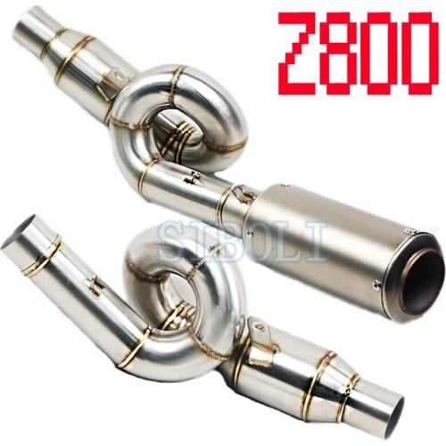 For Kawasaki Z800 Exhaust Middle Pipe Motorcycle Muffler Full System Tube With Exhaust Muffler AK210