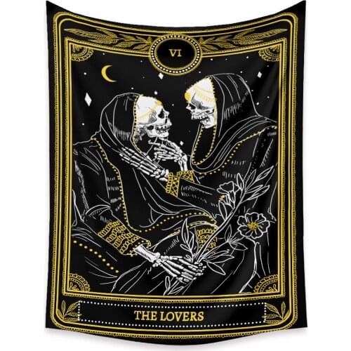 Bedroom Background Wall Cloth Lover Tarot Tapestry Blanket Fabric Wall Hanging Carpet