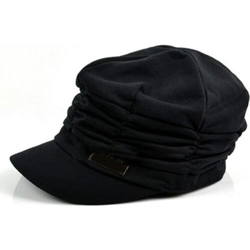 Caps Women Fashion Pleated Peaked Cap Hat Casual Outdoor Sports Travel Sunhat