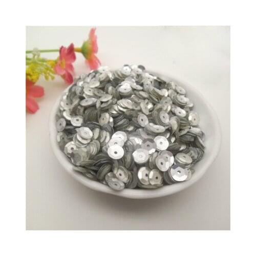 50g(10000pcs) 4mm Cup Loose Sequins Round Paillette Wedding Garment Accessory Sewing Craft Matte Silver Matt Color Spangles
