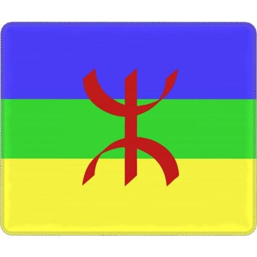 Flag Of Amazigh Cool Mouse Pad Drapeau Amazigh Berber Waterproof Soft Mat Rubber Office Home Deco Mat