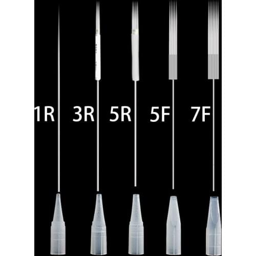 100Pcs Tattoo Fine Needle + Needle Cover Combination Accessories Individual Packaging High Temperature Disinfection Safety Eyebr