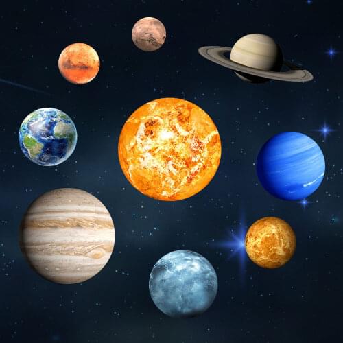 Glow In The Dark and Planets Bright Solar System Planets Stickers Child of Light Moon Stars Decor for Kids Sleeping Bedroom