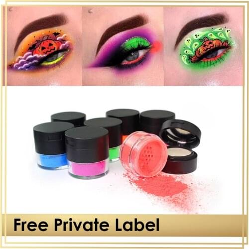 Neon Pigment Eyeshadow Private Label Powder Bright Glow Colors Rainbow Eye Shadow Fluorescent Matte Mica Dye Colorant Makeup