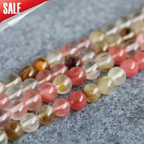 New For Necklace&Bracelet 10mm Multicolor Pink Watermelon Tourmaline Chalcedony Beads 15inch Loose Beads Jewelry Making Design