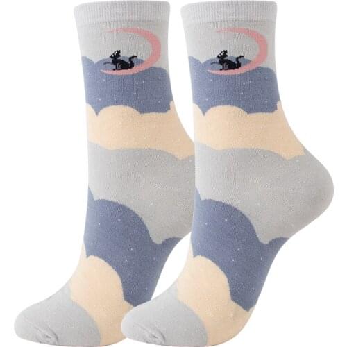 New Spring Creative Cotton Popular Logo Men Compression Socks Tube Casual Happy Socks