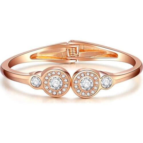 ORNAPEADIA 2021 Hot Sale Retro Bracelet Fashion Diamond Round Head Gold-plated Jewelry Exaggerated Decoration Zircon Alloy