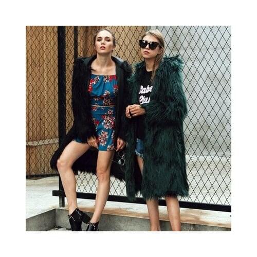 Top brand Faux Fur Women Plush Coat With a hood MT0841 high quality