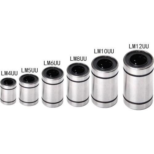Linear Motion Bearings LM4UU LM5UU LM6UU LM8UU LM10UU LM12UU for 3D Printer CNC Ship Industry Rods Liner Rail Linear Shaft parts