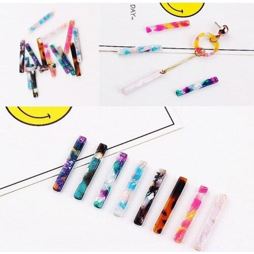 16pcs 5mm*35mm Acetate Slabs Dialecte Charms Acetic Acid Earrings Pendants For DIY Jewelry