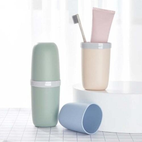 Portable Outdoor Travel Capsule Tooth Brush Storage Box Bathroom Mouth wash Toothpaste Organizer Container 6.5*7.5*20.0cm 1PC