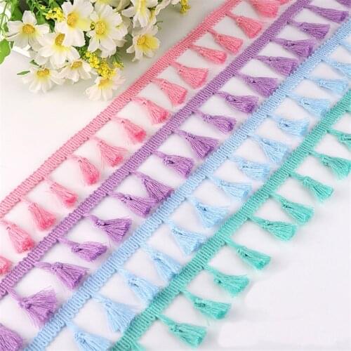 Rainbow Tassel Lace Ribbon Fringe Drop Lace Trims DIY Wedding Party Crafts Handmade Sewing Curtain Clothes Accessory 2yards
