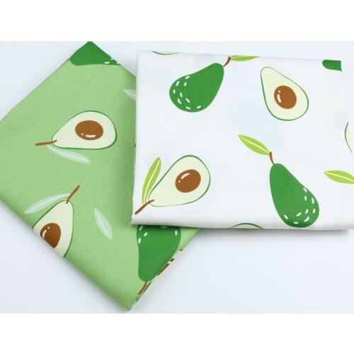 High Quality Cartoon Avocado Print Pure Cotton Twill Fabric Material for DIY Sewing Patchwork Textile Handicrafts Cloth for Baby
