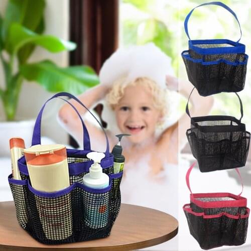 8 Pockets Mesh Shower Bag Quick Dry Shower Portable Tote Bag Beach Bag Shower Organizer for Containing Toiletries Fitness Bags