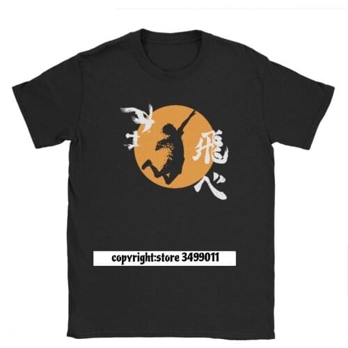 Funny Haikyuu Karasuno Hinata Smash T-Shirt Men Cotton Tops T Shirt Anime Bokuto Oya Manga Volleyball Fitness Tees