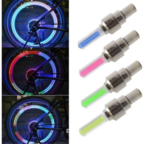 2Pcs LED Neon Light Valve Stem LED Cap For Bike Bicycle Car Motorcycle Wheel Tire Light Lamp Wheel Tire Bulb Lights