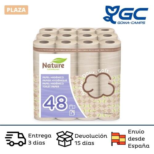 GC Nature domestic toilet paper, of nature cellulose: 48 rolls of 34,5 m. c/u; 1656 meters total toilet paper