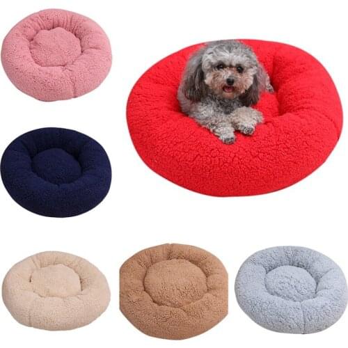 Comfortable Round Cashmere Bed And Can Be Used As Pet Nest In All Seasons Cat Beds House Soft Best Pet Dog Bed For Dogs Basket