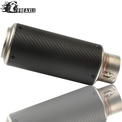 Universal 61MM Motorcycle Exhaust Pipe With Muffler Moto Pit Bike Pot Escape For davidsion honda nc750x kawasaki z650