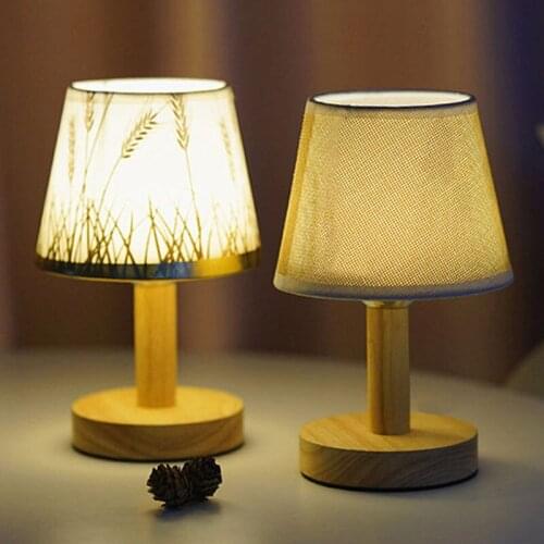 Remote Control USB Desk Lamp Solid Wood Decorative Rechargeable Table Lamp Desk Lamp Energy Efficient LED Lamp Reading Lamp