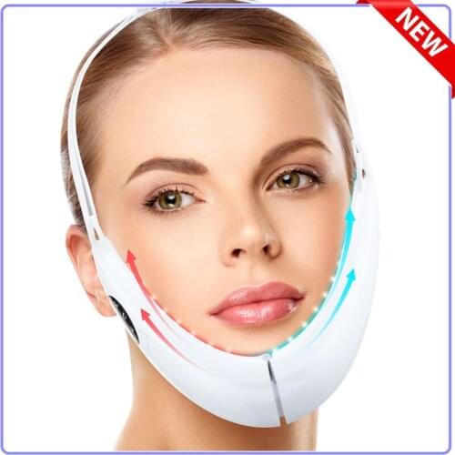 Face Slimming Facial Lifting Device LED Photon Therapy Vibration Massager Double Chin V Line Lift Belt Cellulite Jaw Device