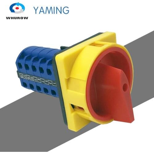 Self-Return Electrical 3 Positions 20A 690V ON-OFF-ON Padlock 20 terminals 5 poles Control Rotary Cam Changeover Switch