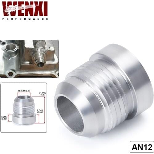 Top Quality Aluminum AN12-AN Straight Male Weld Fitting Adapter Weld Bung Nitrous Hose Fitting Silver WX-SL617-7212