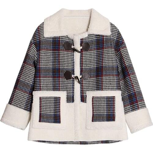 Winter Clothes Women Plaid Woolen Oversized Coat European American Thickened In Autumn Casual 4xl Wool Plaid Composite Cashmere