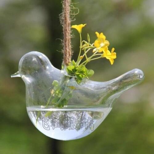 1PC Clear Bird Glass Vase Bottle Terrarium Hydroponic Container Pot Flower DIY Table Wedding Garden Decor ELD 153