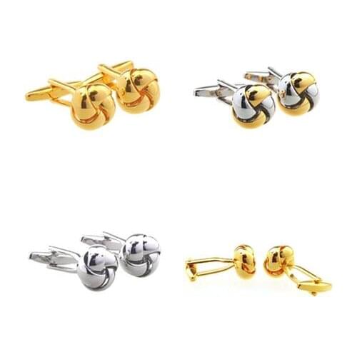 10pairs/lot Classic Twist Knot Cufflinks Gold/Silver Twist Flower Cuff Links Copper Plating Cufflinks Mens Jewelry