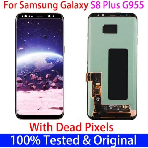 ORIGINAL S8plus SUPER AMOLED S8 LCD for SAMSUNG Galaxy S8 G950 G950F Display S8 Plus G955 G955F Touch Screen Digitizer with dot