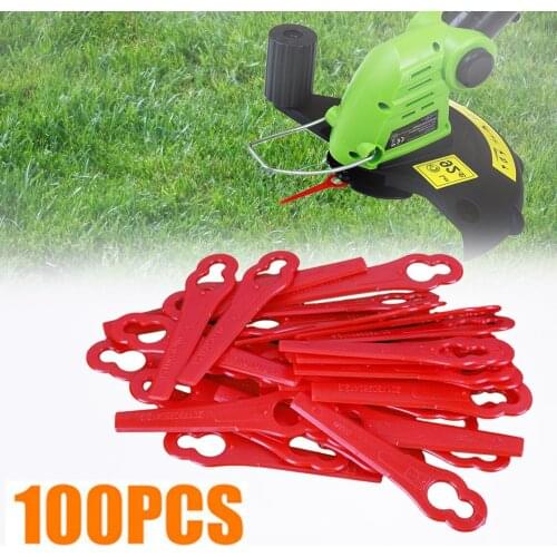100Pcs 83mm Plastic Blade Pendants for Cordless Grass Trimmer Blade Cutter Lawn Trimmer Spare Blade Garden Timmer Tool