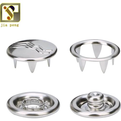 High Quality Sliver 100 Sets 9mm Prong Ring Press Studs Snap Fasteners Baby Clothing Buttons Dummy Clip Cap Ring Snap Button