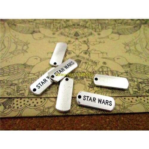 15pcs-- 20*8MM Antique silver star wars one side charm DIY Charms Pendants