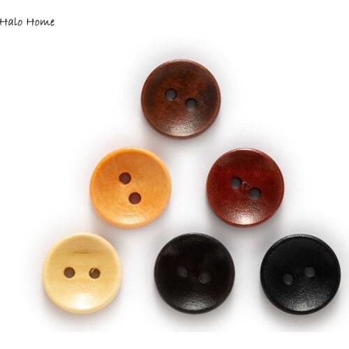 2 Hole Solid Wooden Buttons Sewing Scrapbook Clothing Crafts Gift Jacket Blazer Sweaters Handwork Accessories 10-25mm