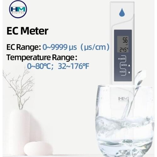 2 In 1 HM EC Meter Temperature Tester Conductivity Meters Water Quality Test Device EC Tester for Pool 30%OFF