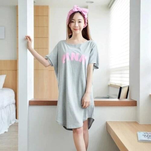 2018 Free shipping woman Spring Summer Pure cotton Nightgown Lady Girl Soft Sleep shirt Sleep wear Nightdress free size