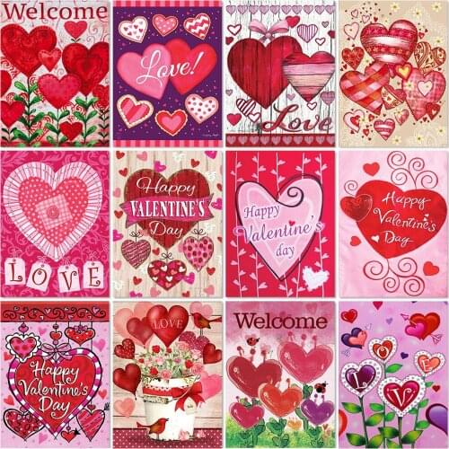5D Diamond Painting Heart Cross Stitch Diamond Mosaic Text Picture Rhionestones Landscape Embroidery Cross Stitch Handmade Gift