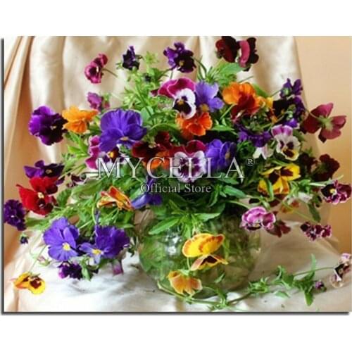 5D Diy Diamond Painting Cross Stitch Flowers Diamond Mosaic Embroidery Full Round Orchid Home Decoration Needlework Crafts