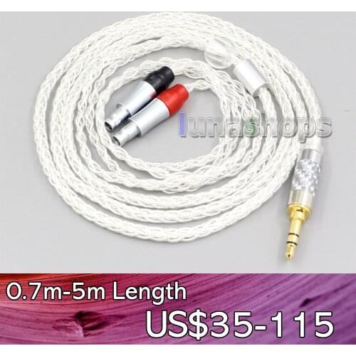 LN006561 2.5mm 4.4mm XLR 8 Core Silver Plated OCC Earphone Cable For Sennheiser HD800 HD800s HD820s HD820 Dharma D1000